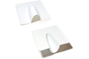 Qty 2 - White External Brick Buster Plate - Cable Outdoor Wall Entry Burst Tidy Cover - Satellite/Coaxial/Sat/Coax Blast - Loops