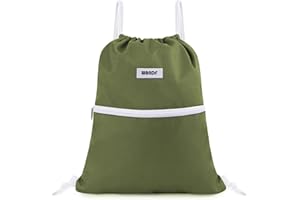 WANDF Sac de Sport Sac de Sport à Dos avec Poche extérieure Cordon réglable pour Femmes Hommes