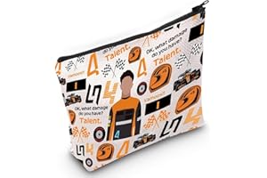 JOALPYSM Racing Fans Cosmetic Bag, Formula 1 Makeup Bag, Racing Lover Gifts for Women Zipper Pouch Bag Racing Merchandise F1 Racing Aesthetic Cosmetic Bag - Ok What Damage Do You Have Talent