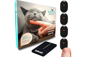 Tabcat v2 Cat Tracker - Tracks Up to 4 Cats, No Subscription Needed - Lightweight Collar Tag for Cats and Kittens - Indoor & Outdoor Use - More Accurate Than GPS