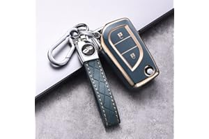 ontto Etui na kluczyki samochodowe pasuje do Toyota Auris Corolla Avensis Verso Yaris Aygo Scion TC IM Camry RAV4 pilot zdalnego sterowania z breloczkiem do kluczy, etui na klucze, etui na klucze, szare