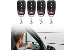 CKDSA 433Mhz Mando Garaje Universal 4 Piezas Clonador mando puerta con 4 Botones Señal Estable para Coches Puertas de Garaje Portones Cancelas Codigo Fijo