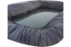 DISPRA Flexible Teichfolie 2x2m 2x4.0m 6x6m 5x10m 8x8m Schwarz Teichfolien Zuschnitt aus HDPE für Fischteiche, Brunnen, Wasserfälle und Wassergärten, Stärken 1.5 MM(Size:8.5 x 12 m/27.8 ft x 39 ft)