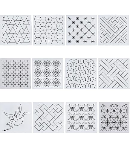Plantillas Acrílicas Para Bordado Sashiko - 4 Piezas Con Diseño Hexagonal De Copo De Nieve
