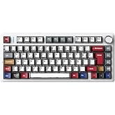 Aula F75 Mekanik RGB TKL GrayWood V4 Switch Kablosuz Makrolu Hot Swap T&uuml;rk&ccedil;e Q Klavye Comic