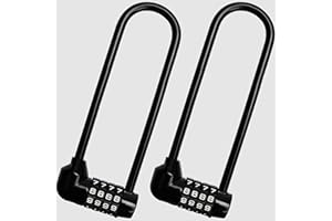 Kurtzy Candado Seguridad Combinación 4 Dígitos (Pack de 2) 16 cm con Grillete Largo – Candado Resistente Exterior Impermeable con Código Reconfigurable - Candado Largo Bicicleta, Gimnasio, Cobertizo