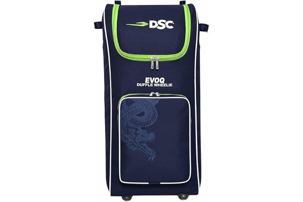DSC Evoq Duffle Wheelie Cricket Kit Bag with Wheels - Large Capacity Sports Equipment Travel Bag for Players