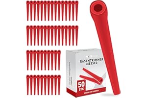 FixedNow 50 x Ersatzmesser Kompatibel mit Gardena Rasentrimmer | Kunststoffmesser Ersatzteile | Passend für Gardena Accucut Smallcut Easycut Comfortcut und mehr