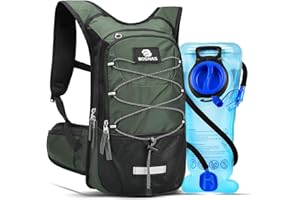 BOSNAS Hydration Backpack, Hydration Pack with 2L BPA Free Water Bladder for Men & Women, Lightweight Hiking Rucksack Hydration Vest Pack for Outdoor Cycling Marathon Running Climbing