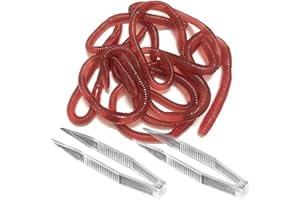 Benaewa 50 Pack Realistic Earthworm Toy for Prank, Fake Worms Scary Prop for Fishing, Halloween and April Fools' Day (8cm)