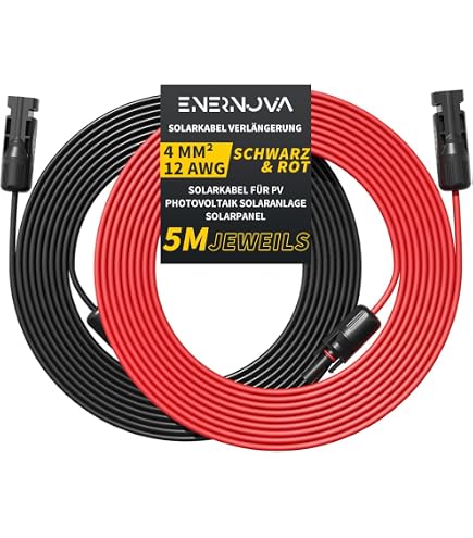 Câble Panneau Solaire RELIAGINT 6m - 9 AWG (6mm²) - Cuivre étamé - Résistant Intempéries IP67 - 1500V