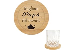 CRAHALEN Regalo Papa,Idee Regalo Papà,Regalo Papa Compleanno,Regali Papa,Regalo Papa Natale,Festa Del Papa Idee Regalo,Idee Regalo Papa Natale,Papa Idee Regalo Personalizzato,Sottobicchieri Legno per Papa