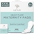 Azah Maternity Pads after Delivery [Pack of 10] | XXXL Sanitary Napkins for Women after Delivery | Leak Proof Sanitary Pads for Women | For Postpartum Flow, Urine Incontinence, Ultra Heavy Flow