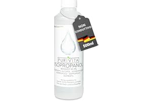 PURIVITA® Alcool Isoproilico 99,9% [500ML] - Alcol Isopropanolo - Isopropyl Alcohol Disinfettante - Alcool Denaturato Etilico - Isopropanol Detergente per Casa, l'industria & l'elettronica