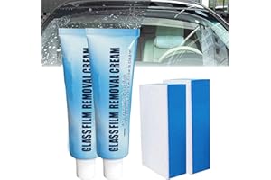 GOKAME 2022 New Glass Oil Film Removal Agent, Car Glass Oil Film Cleaner, Glass Film Removal Cream, Car Glass Oil Film Cleaner Safety & Long-Term Protection with Sponge & Towel (2pcs)