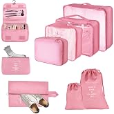 JOPHEK 9 Sets Luggage Organizer Waterproof Bags for Clothes, Backpack and Suitcase, Ideal for Travel, Underwear, Shoes and Co