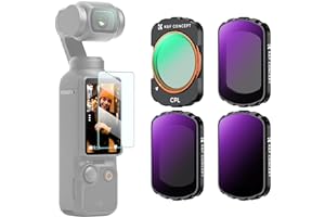 K&F Concept CPL, ND16 + ND64 + ND256 do DJI Osmo Pocket 3, 4-pak Magntic Polaryzing ND Kit 28-warstwowa powłoka szkło optyczne