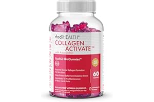 DODI HEALTH Collagen Activate Gummies – Hydrolysed Collagen & Astaxanthin for Skin Elasticity, Hydration & Glow – With Biotin, Bamboo Extract, Vitamin C, Vitamin E & Zinc – Sugar-Free Skin Supplement – 60 Gummies