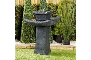 Smart Garden Fontaine à eau solaire Pagode orientale Bain d'oiseaux