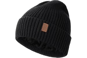 Wmcaps Mütze Herren Winter, Thermo Strickmützen für Herren, Warme Fleece Laufmütze Beanie Damen Herrenmütze Winter, Winddichte Wintermütze Männer Gefütterte und Gepolsterte Unisex-Mütze