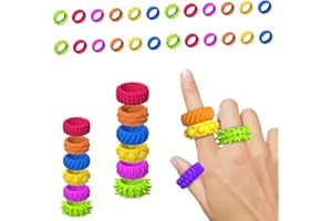 ABirdon 24 pierścienie sensoryczne dla dzieci z autyzmem, anxiety, ciche pierścienie antystresowe, do klasy lekcyjnej, szkoły, biblioteki, samolotu lub samochodu, 24 sztuki