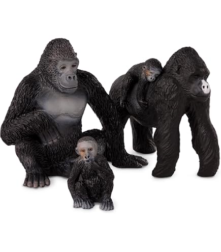 Toymany 14-Piece Monkey & Gorilla Figurines Set, Jungle Animals
