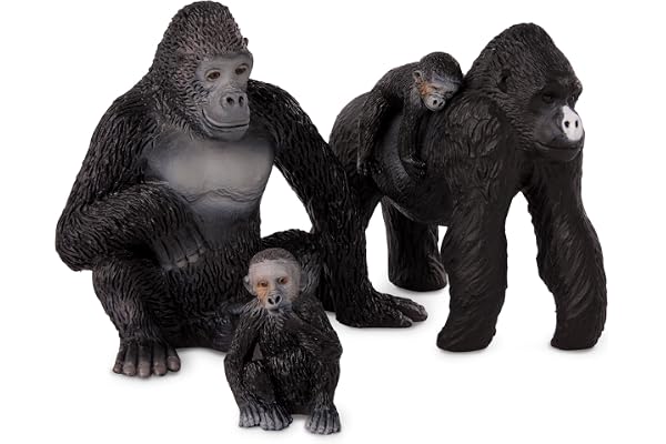 Terra by Battat - Figurine Gorille - Famille Gorille - Animaux du Safari - Animaux de la Jungle