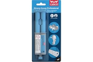 CASCO - 2-komponents epoxylim - Strong Epoxy Professional, Ljusgul, 2x12ml | 2-komponents epoxylim - För många hårda material - Beständig mot vatten och olika lösningsmedel