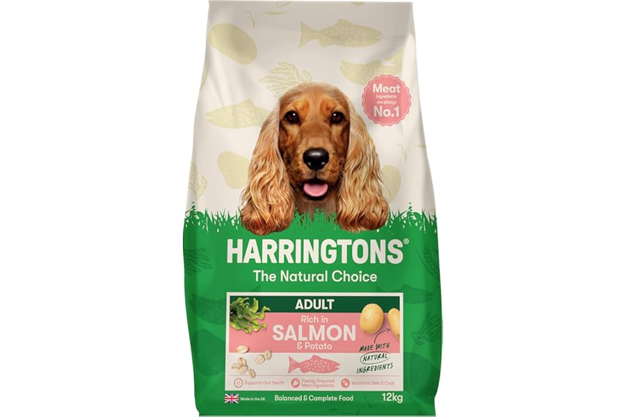 Harringtons Complete Dry Adult Dog Food Salmon & Potato 12kg - Made with All Natural Ingredients (Packaging may vary)