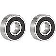 sourcing map S698-2RS Stainless Steel Ball Bearing 8x19x6mm Double Sealed Bearings 2pcs
