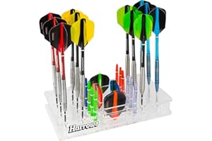 DARTS CORNER Harrows Boîte de rangement de fléchettes en acrylique – Peut contenir 12 fléchettes