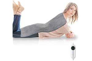TVMALL XXXL-Termoforo Elettrico, Extra Large Cuscinetto Riscaldante Elettrico per Alleviare il Dolore alla Schiena, 100 x 50cm con 10 Livelli di Temperatura e 3 Impostazioni del Timer, Spegnimento Automatico