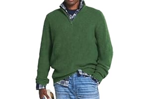 JUNEYOU Herren-Pullover aus Kaschmir, Business-Casual-Reißverschluss, Basic-Pullover, 1/4-Reißverschluss, Stehkragen, Polo-Pullover