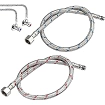 2 stuks aansluitingslang voor armatuur G3/8 x M10, waterkraan aansluitingslang, flexibele slangverlenging 50 cm, wateraansluiting verlenging voor keuken- en badarmaturen