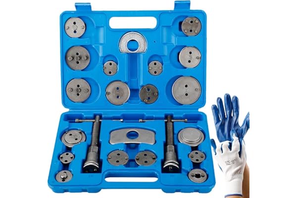 FreeTec Coffret Repousse piston d'étriers de freins pour remplacement de disque Outil et adaptateurs, de mâchoire ou de plaquettes de frein Set de 22 pièces