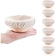 DOYOLLA Mini Bread Dough Proofing Basket & Liner (Set of 6, 5 inch), Sourdough Bread Bakery Bowls for Professional & Home Bakers