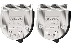 AUDOC Animal 5-in-1 Adjustable Fine Blade Cut Length 0.7-3mm,Compatible with Wahl/Moser Arco,Bravura,Chromado,Creativa,Figura and Motion (2 Pack)
