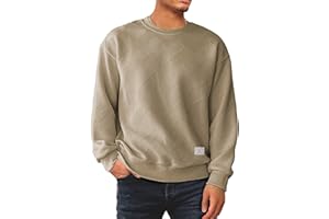 Meilicloth Mens Sweatshirts Crewneck Soild Color Geometric Texture Long Sleeve Top Casual Pullover Shirt
