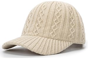 INOGIH Gorro de invierno para mujer, con visera de punto cálido, para hombre y adolescente, Beige, M