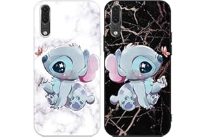 OMYZO [2 Piezas] Funda para Huawei P20 5,8",Suave TPU Antigolpes Silicona Protectora Carcasa Dibujos Animados Anime Patrón Case Compatible con Huawei P20