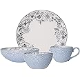 Pfaltzgraff Gabriela Gray 16-Piece Stoneware Dinnerware Set, Service for 4 -,Gabriela Grey