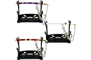 Zestaw breloków Alppihym Anime - 3 mini katany (9 cm) Legendarne miecze samurajskie - Wado Ichimonji, Sandai Kitetsu, Shusui - Gadżety anime - Prezent i dekoracja