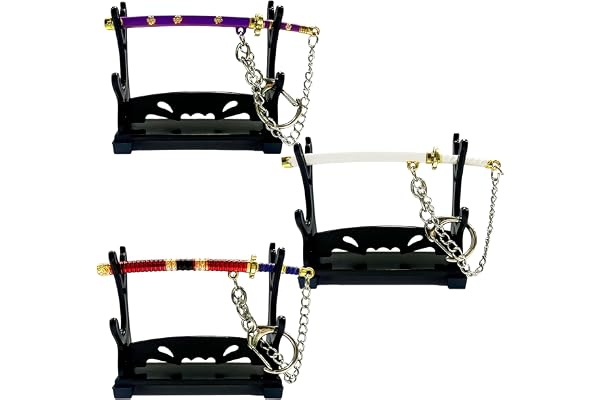 Alppihym Anime Nyckelringsset - 3 Mini Katana (9 cm) Legendariska Samurajsvärd - Wado Ichimonji, Sandai Kitetsu, Enma - Anime Merch - Present & Dekoration