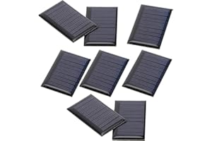 Uadme 8PCS Mini Panel Solar - 30MA 5V DIY Panel Solar Epoxi Material de Juguete Eléctrico Cargador de Batería Fotovoltaica para Solar, Hogar de Bricolaje, Proyectos Científicos