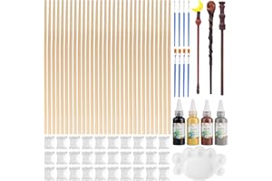 RVLZKCPG 30 Stück Zauberer Zauberstab Herstellungsset, DIY Wizard Zauberstab aus Holz, Kinder Zauberstäbe Bastelset für Kindergeburtstag Party Mitgebsel, Junge Mädchen Geschenk