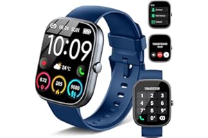 UAUE Smartwatch Uomo Donna, 1.91" Orologio Fitness con Effettua/Risposta Chiamate,110+ Sportive Smart Watch, Contapassi, 24H Sonno/Cardiofrequenzimetro, Impermeabil IP68 Fitness Tracker per Android iOS Blu