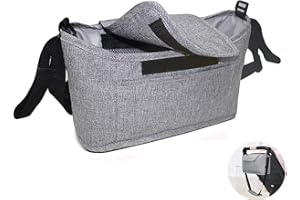 JINMINAMZ Sac de rangement universel pour poussette avec bandoulière réglable et accessoires de poussette.
