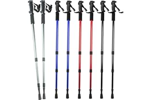 O&W SECURITY Paire de bâtons de Marche Nordique télescopiques de 100cm à 135cm, réglables très légers en Alliage d'aluminium antichocs Caoutchouc et Capuchons de Protection, bâtons de randonnée, Trekking