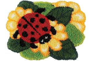 YOOTOM Knüpfteppich Zum Selber knüpfen, Knüpfsets Latch Hook Kit Selbst Knüpfen Set für Kinder und Erwachsene, Farbmuster vorbedruckt，52x36cm