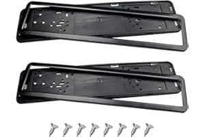 BSEICAL 2 Piezas Portamatriculas Coche Cromado, Soporte Matricula Coche Autopartes, No Se Oxidan, Utilizado Para Placas De Matrícula Estándar Españolas Que (negro)